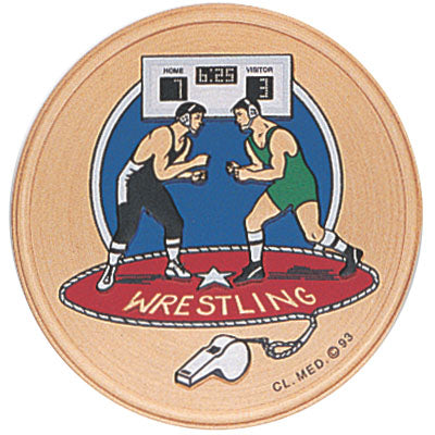 (498191) Wrestling Litho Medal Insert