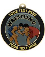 Wrestling Insert Medal with Personalized Rim