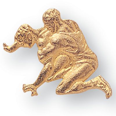 Gold Wrestling Letter Lapel Pin