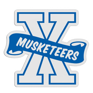 X-Shaped Mascot Badge with Choice of Back